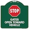 Signmission Stop Gates Open Toward Vehicle Heavy-Gauge Aluminum Architectural Sign, 18" x 18", GW-1818-9884 A-DES-GW-1818-9884 - alternate 1